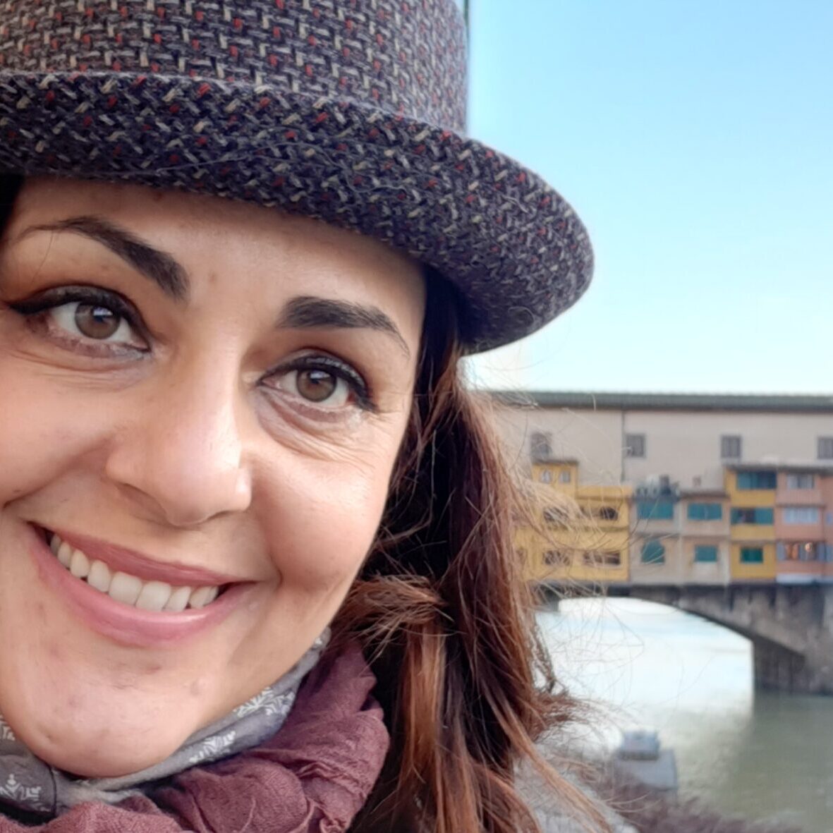 Moi sur Ponte Vecchio Silvia devant Ponte Vecchio